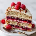 One Bowl Vegan Almond Raspberry Cake with Cream Cheese Frosting Recipe