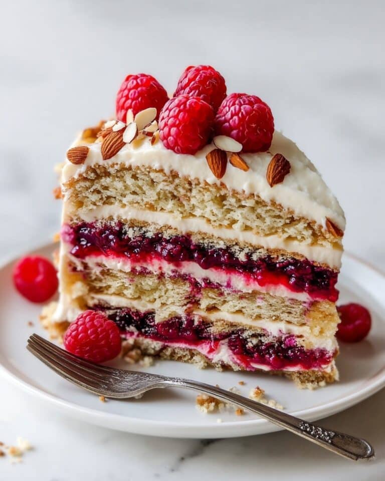 One Bowl Vegan Almond Raspberry Cake with Cream Cheese Frosting Recipe