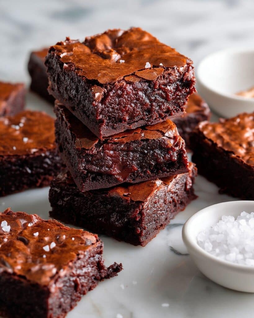 The BEST Crinkle Top FUDGE Vegan Brownies Recipe