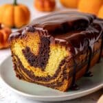 Vegan Pumpkin Marble Cake with Chocolate Ganache Recipe
