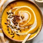 Autumn Butternut Squash Soup with Pumpkin and Warm Spices Recipe