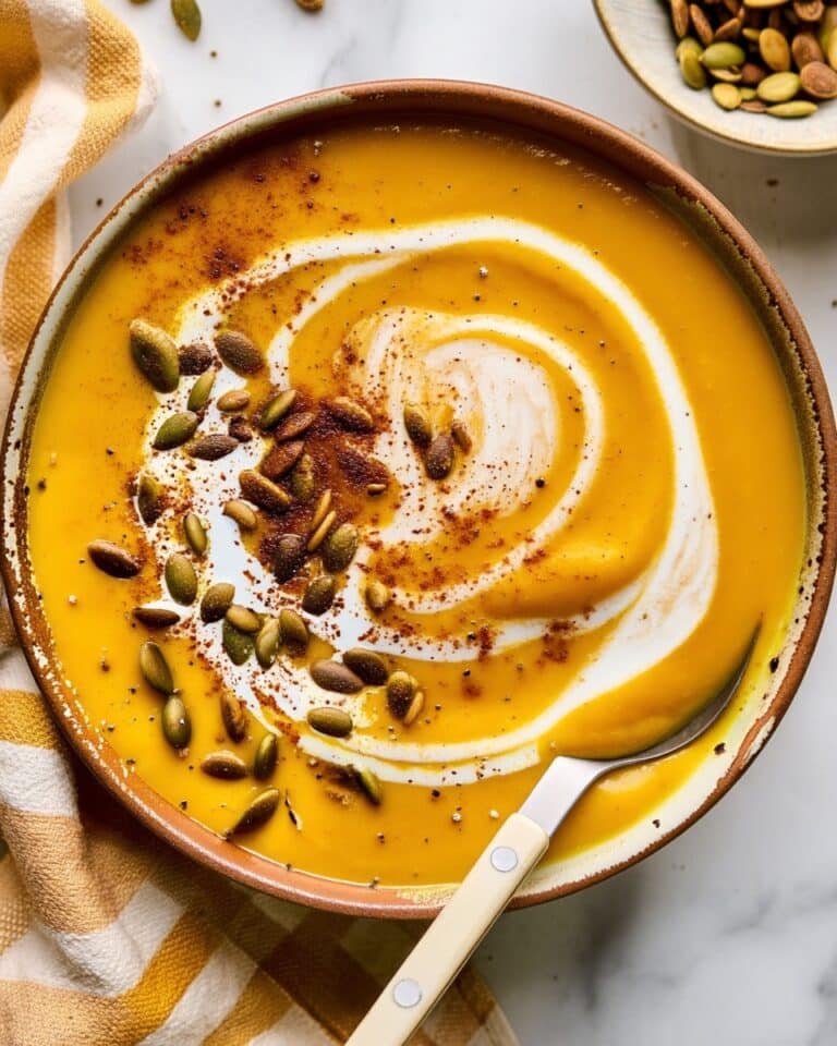 Autumn Butternut Squash Soup with Pumpkin and Warm Spices Recipe