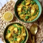 Potato and Lentil Dahl with Spinach Recipe