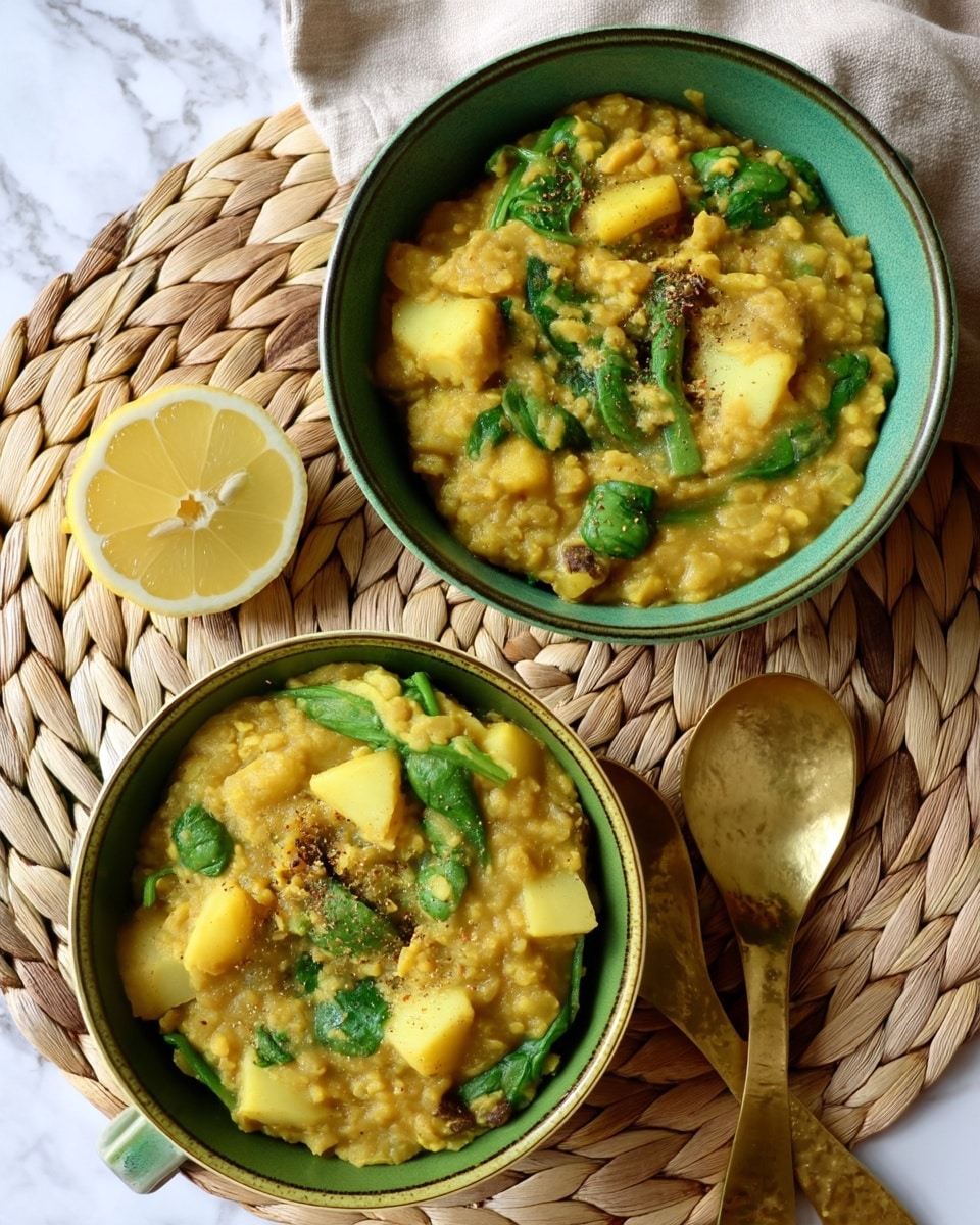 Potato and Lentil Dahl with Spinach Recipe