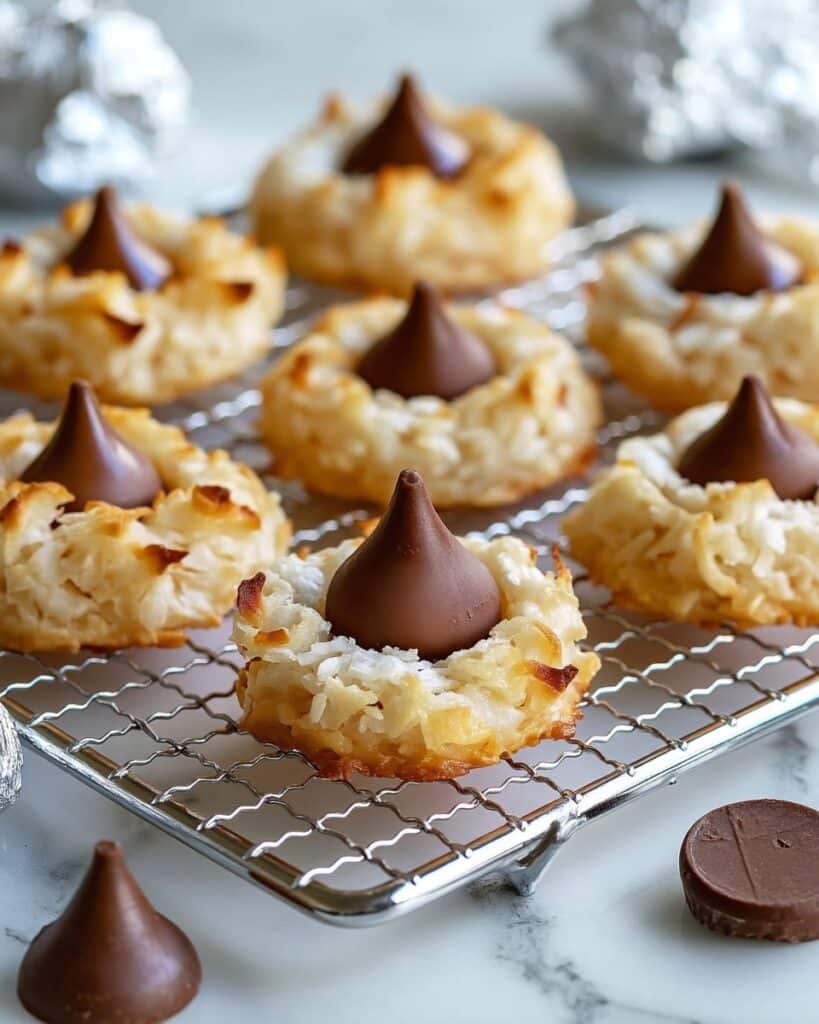 Coconut Macaroon Blossoms with Chocolate Kisses Recipe