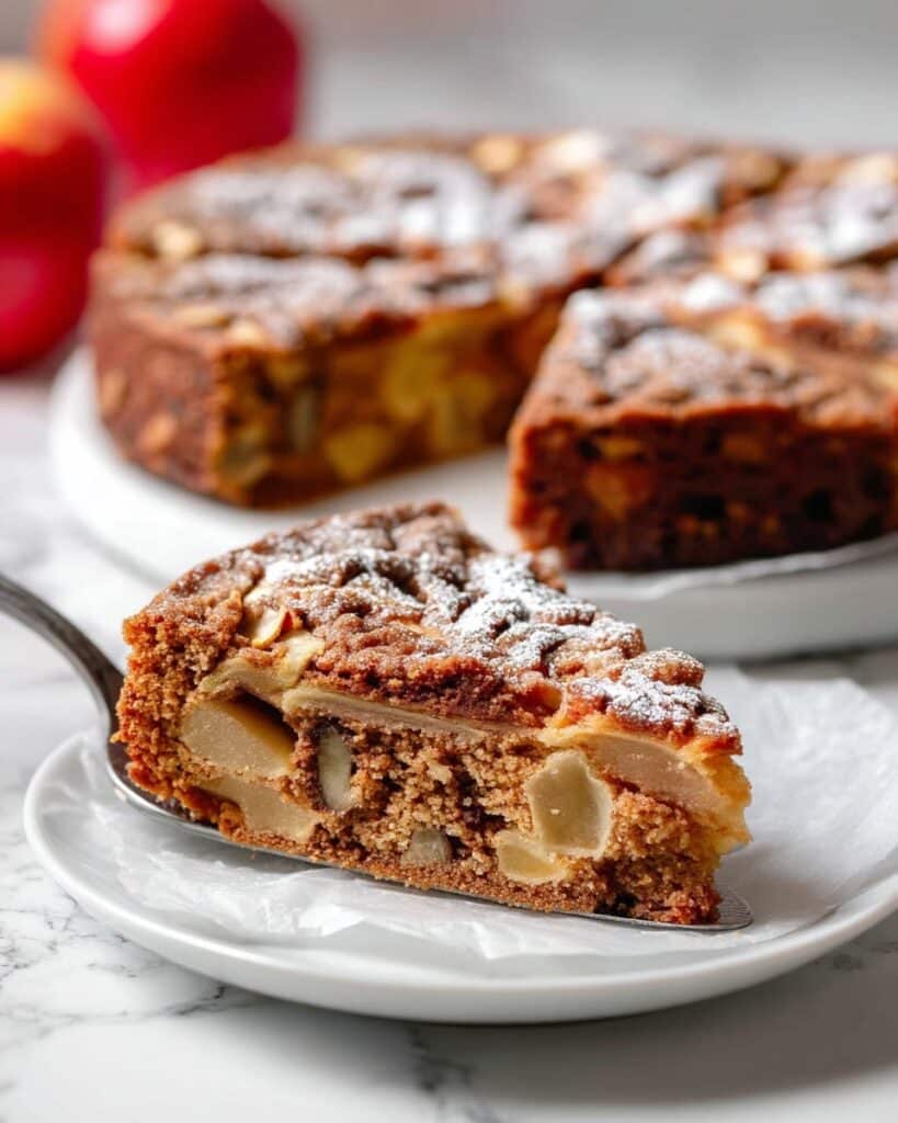 Eggless Vegan Apple Cinnamon Cake with Crunchy Pecan Crumble Recipe