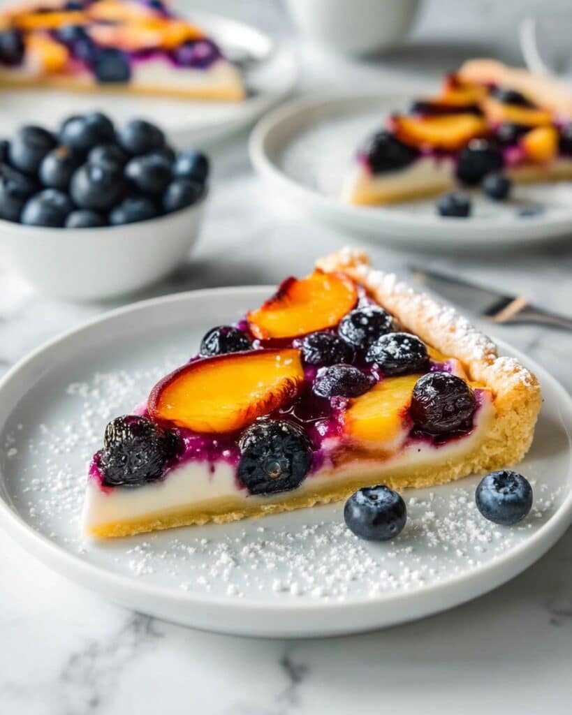 Peaches and Cream Vegan Puff Pastry Tart Recipe
